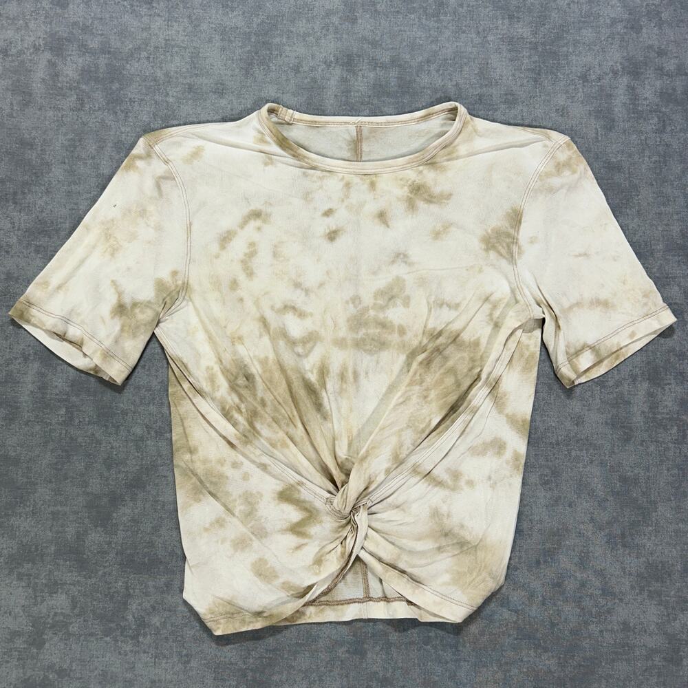 Lululemon Crescent Tshirt Acid Wash Womens Small Twist Knot Lightweight